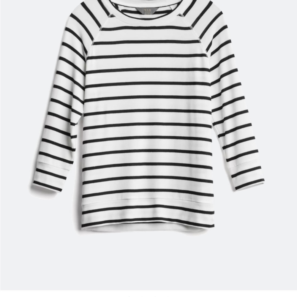 Mix by 41 Hawthorn Black and White Striped Raglan-Sleeve Top